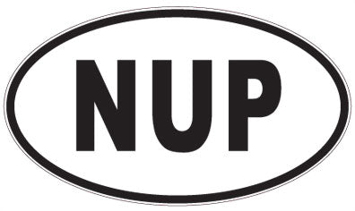 NUP - 3 Letter Initials Oval Sticker