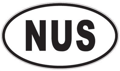 NUS - 3 Letter Initials Oval Sticker