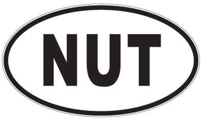 NUT - 3 Letter Initials Oval Sticker