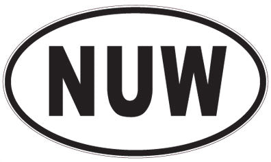 NUW - 3 Letter Initials Oval Sticker
