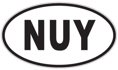 NUY - 3 Letter Initials Oval Sticker