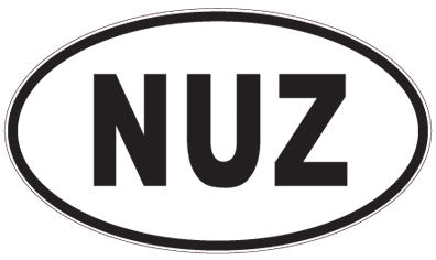 NUZ - 3 Letter Initials Oval Sticker