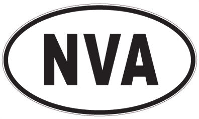 NVA - 3 Letter Initials Oval Sticker
