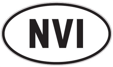 NVI - 3 Letter Initials Oval Sticker