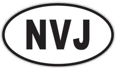 NVJ - 3 Letter Initials Oval Sticker