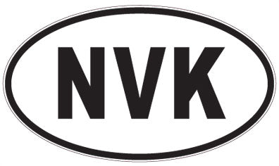 NVK - 3 Letter Initials Oval Sticker