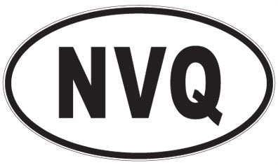 NVQ - 3 Letter Initials Oval Sticker