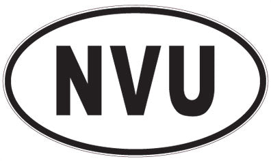 NVU - 3 Letter Initials Oval Sticker