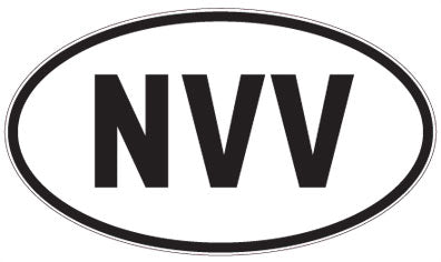 NVV - 3 Letter Initials Oval Sticker