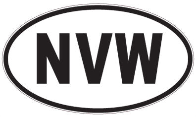 NVW - 3 Letter Initials Oval Sticker