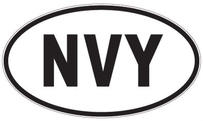 NVY - 3 Letter Initials Oval Sticker