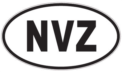 NVZ - 3 Letter Initials Oval Sticker