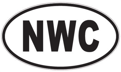 NWC - 3 Letter Initials Oval Sticker