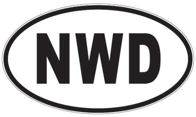 NWD - 3 Letter Initials Oval Sticker