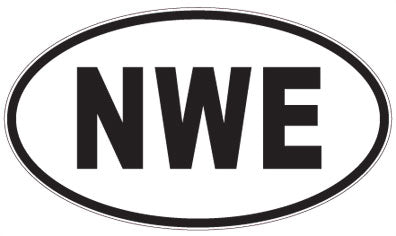NWE - 3 Letter Initials Oval Sticker
