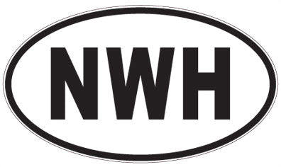 NWH - 3 Letter Initials Oval Sticker