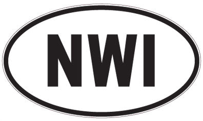 NWI - 3 Letter Initials Oval Sticker