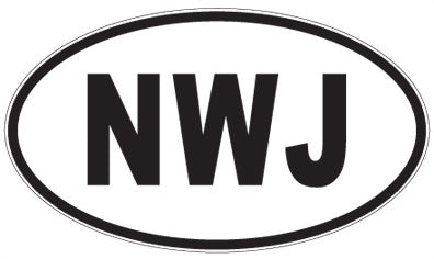 NWJ - 3 Letter Initials Oval Sticker