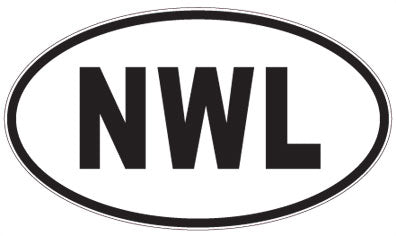 NWL - 3 Letter Initials Oval Sticker