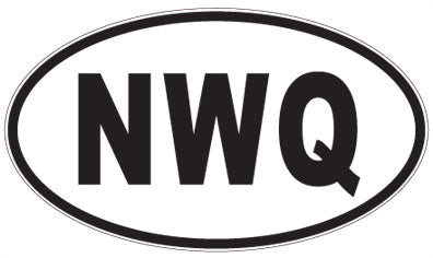 NWQ - 3 Letter Initials Oval Sticker