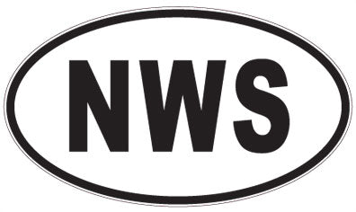NWS - 3 Letter Initials Oval Sticker