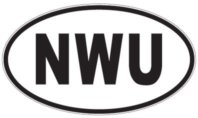 NWU - 3 Letter Initials Oval Sticker