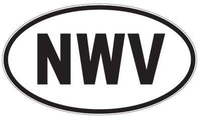 NWV - 3 Letter Initials Oval Sticker