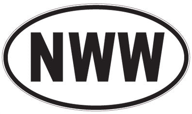 NWW - 3 Letter Initials Oval Sticker