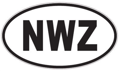 NWZ - 3 Letter Initials Oval Sticker