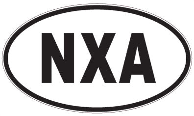 NXA - 3 Letter Initials Oval Sticker
