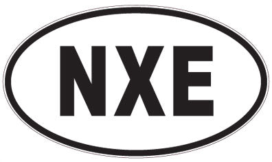 NXE - 3 Letter Initials Oval Sticker