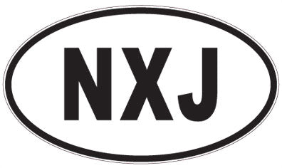 NXJ - 3 Letter Initials Oval Sticker