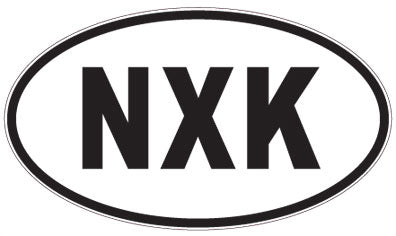 NXK - 3 Letter Initials Oval Sticker