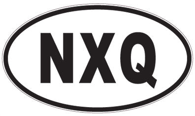 NXQ - 3 Letter Initials Oval Sticker