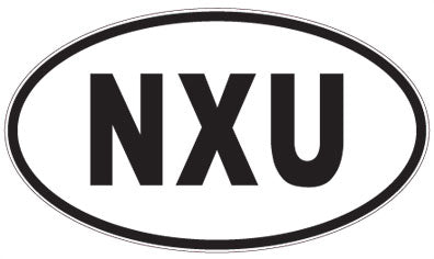 NXU - 3 Letter Initials Oval Sticker