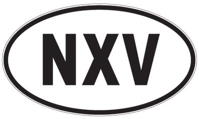 NXV - 3 Letter Initials Oval Sticker