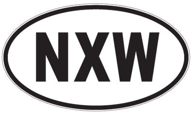 NXW - 3 Letter Initials Oval Sticker