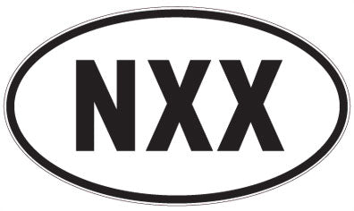 NXX - 3 Letter Initials Oval Sticker