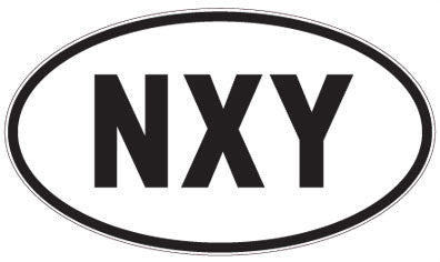 NXY - 3 Letter Initials Oval Sticker
