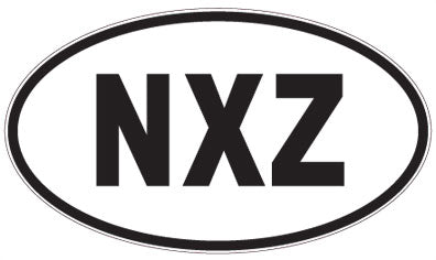 NXZ - 3 Letter Initials Oval Sticker