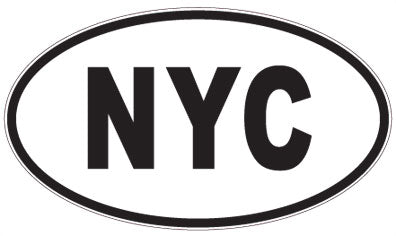 NYC - 3 Letter Initials Oval Sticker