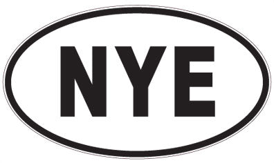 NYE - 3 Letter Initials Oval Sticker