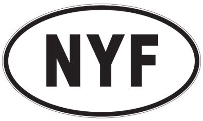 NYF - 3 Letter Initials Oval Sticker