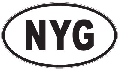 NYG - 3 Letter Initials Oval Sticker