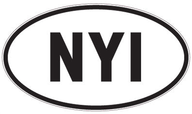 NYI - 3 Letter Initials Oval Sticker
