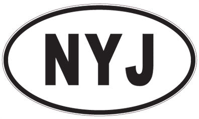 NYJ - 3 Letter Initials Oval Sticker