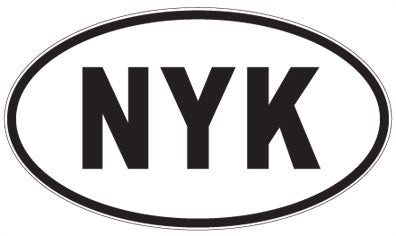 NYK - 3 Letter Initials Oval Sticker