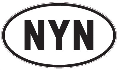 NYN - 3 Letter Initials Oval Sticker