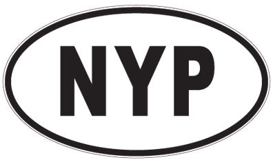 NYP - 3 Letter Initials Oval Sticker