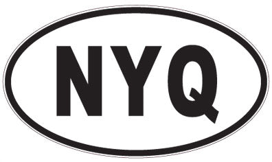 NYQ - 3 Letter Initials Oval Sticker